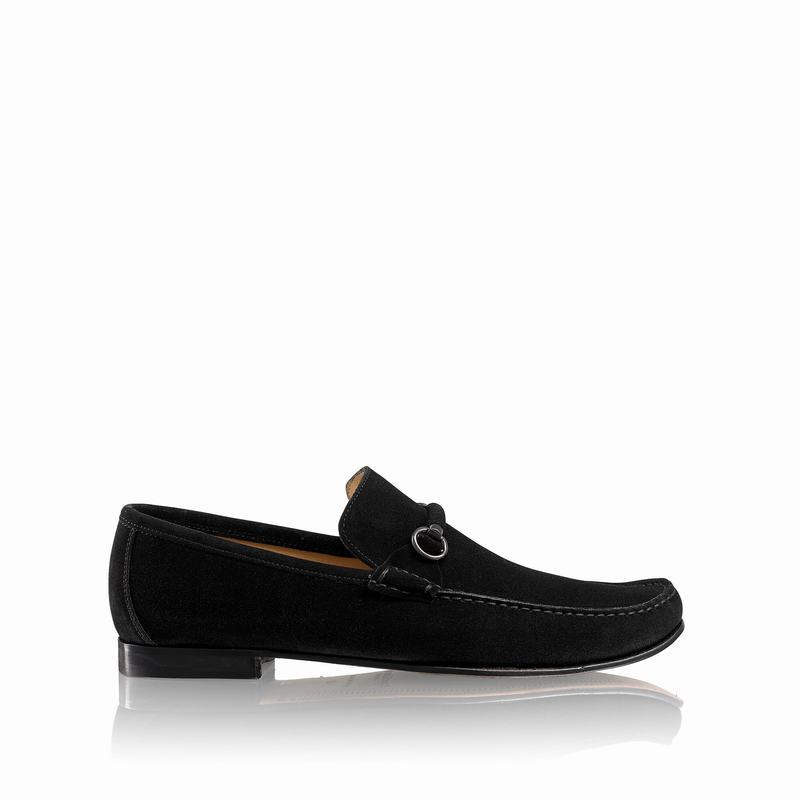 Russell & Bromley Misty Mens Snaffle Trimmed Loafers Black |WDO699XI|